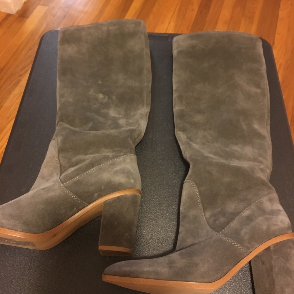 1. STATE GRAY SUEDE BOOTS